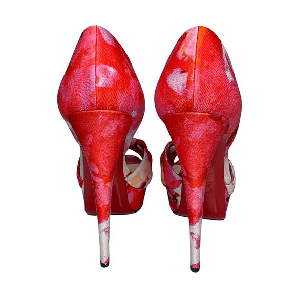 Christian Louboutin Volpi 150 Popi Heel Pink Peep Toe Fabric Pump EU 38.5 US 8.5 - Picture 4 of 10